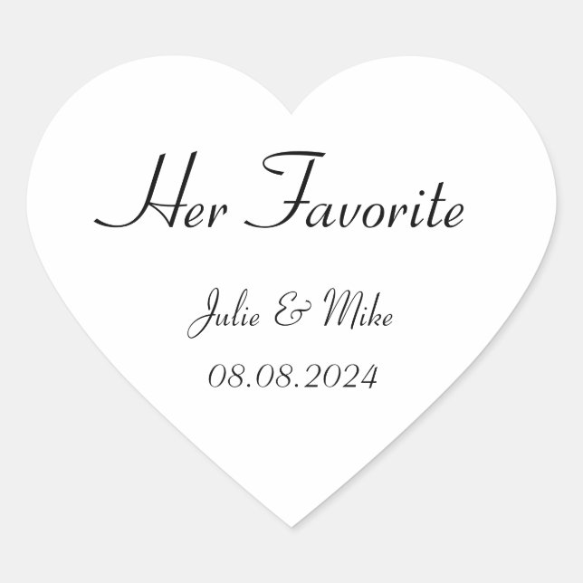 her favorite wedding favor sticker (Front)