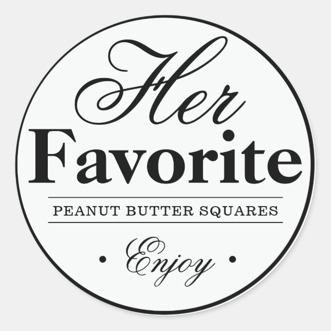 "Her Favorite" Wedding Favor Sticker (Front)