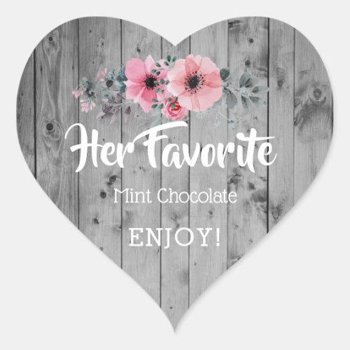 Her Favorite Wedding Favor Sticker Rustic Bride