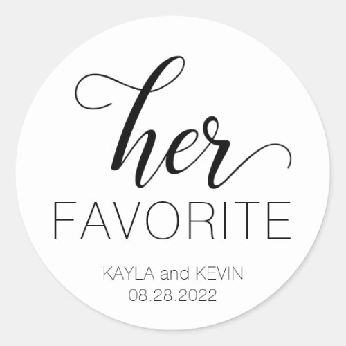 Her Favorite Wedding Favors Sticker