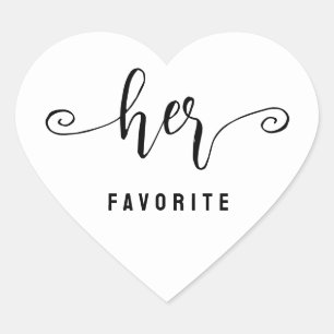 Her favorite Wedding  Heart Sticker