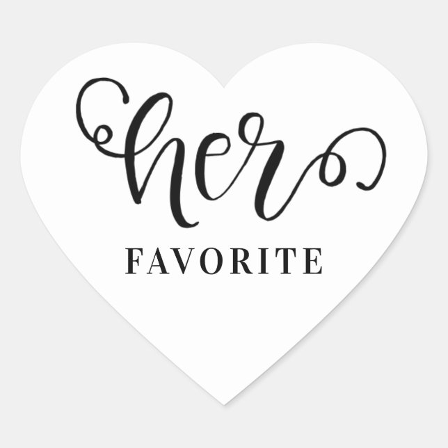 Her favorite Wedding  Heart Sticker (Front)