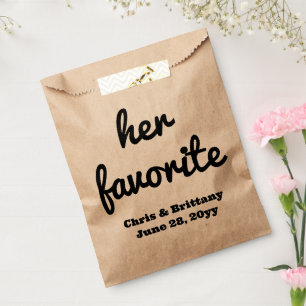 Her favorite wedding reception guest candy treat favor bag