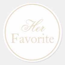 Her Favorite Wedding Sticker Beige Ivory Khaki