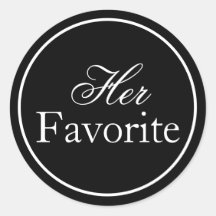 "Her Favorite" Wedding Sticker Black and White