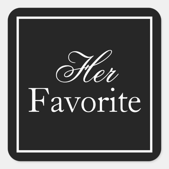 Her Favorite Wedding Sticker Black and White (Front)