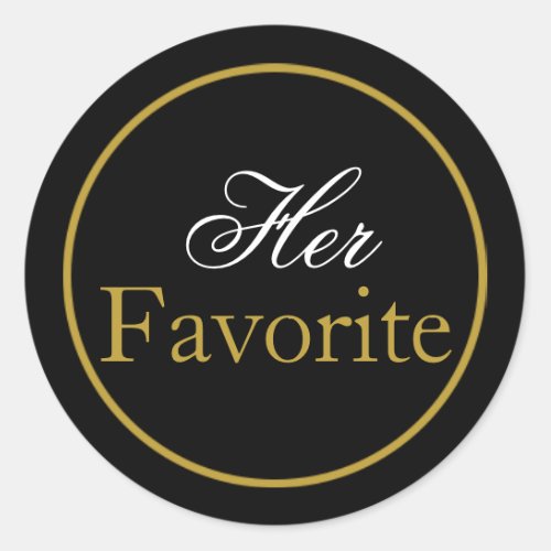 Her Favorite Wedding Sticker Blush Black Gold