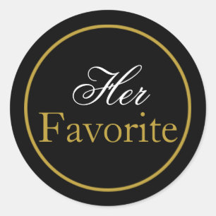 "Her Favorite" Wedding Sticker Blush Black Gold