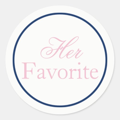 Her Favorite Wedding Sticker Blush PinkNavy