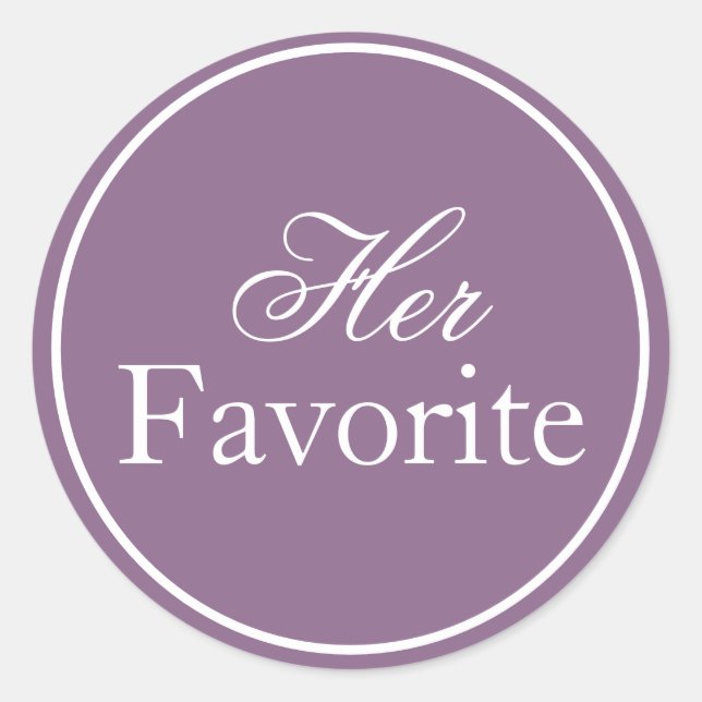 Her Favorite Wedding Sticker Lilac Lavender Purple (Front)