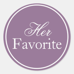Her Favorite Wedding Sticker Lilac Lavender Purple