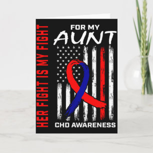 Her Fight Aunt Chd Awareness American Flag Graphic Card