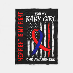 Her Fight Baby Girl Chd Awareness American Flag Gr Fleece Blanket