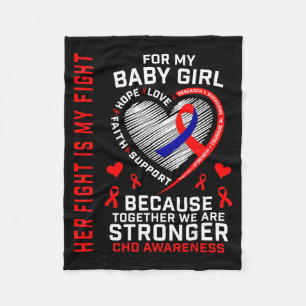 Her Fight Baby Girl Chd Awareness Heart Disease Da Fleece Blanket