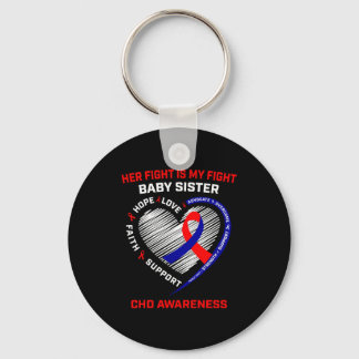 Her Fight Baby Sister Chd Awareness Heart Disease Keychain