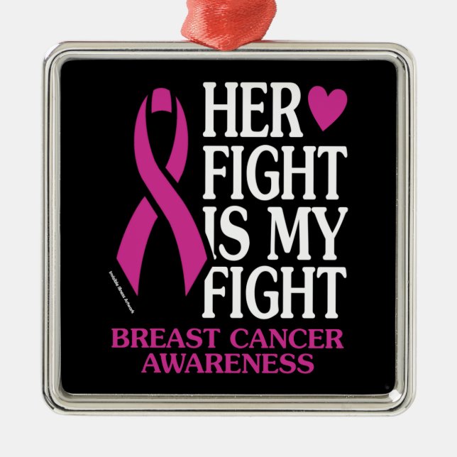 Her Fight...Breast Cancer Metal Ornament (Front)