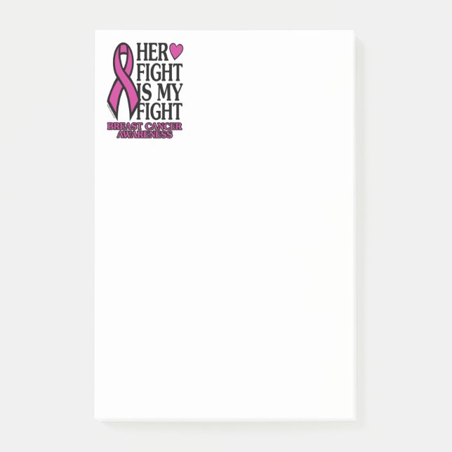 Her Fight...Breast Cancer Post-it Notes (Front)