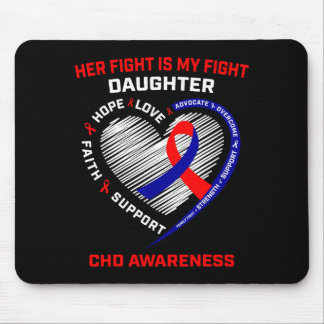 Her Fight Daughter Chd Awareness Heart Disease Gra Mouse Pad