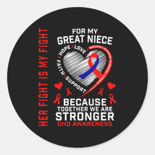 Her Fight Great Niece Chd Awareness Heart Disease Classic Round Sticker