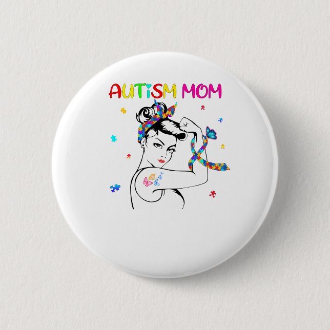 her fight is my fight autism mom button (Front)
