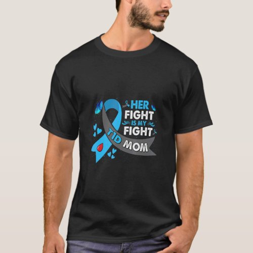Her Fight Is My Fight Blue Ribbon Mom Diabetes  T_Shirt