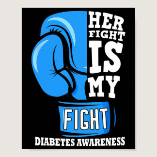 Her Fight Is My Fight Boxing Glove Diabetes Awaren Poster