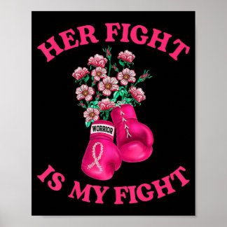 Her Fight Is My Fight Boxing Pink Ribbon Breast Ca Poster