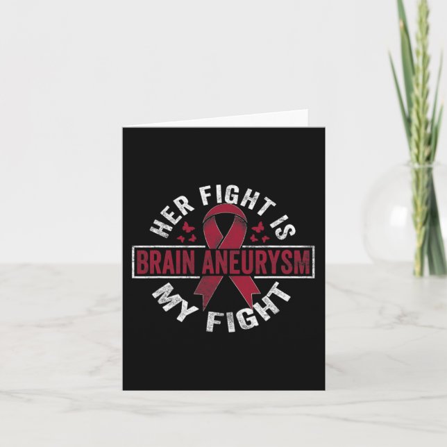 Her fight is my fight Brain Aneurysm Awareness 2 Card (Front)