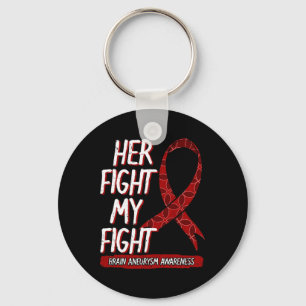 Her Fight Is My Fight Brain Aneurysm Awareness Fig Keychain