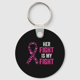 Her Fight Is My Fight Breast Cancer Awareness Fami Keychain