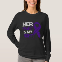 Her Fight Is My Fight FIBROMYALGIA AWARENESS Feath T-Shirt