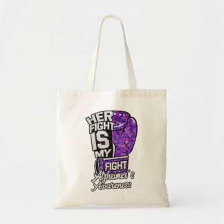 Her Fight Is My Fight Glove Purple Alzheimer's Awa Tote Bag