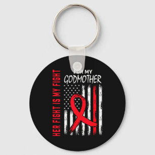 Her Fight Is My Fight Godmother Heart Disease Awar Keychain