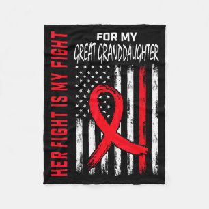 Her Fight Is My Fight Great Granddaughter Heart Di Fleece Blanket