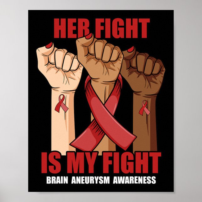 Her Fight Is My Fight Hand Brain Aneurysm Awarenes Poster (Front)