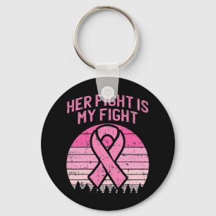 Her Fight Is My Fight Husband Breast Cancer Awaren Keychain