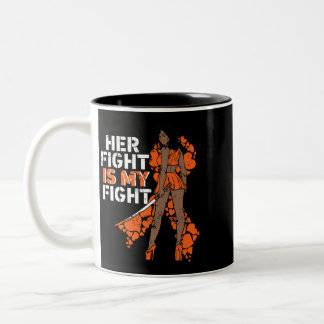 Her Fight Is My Fight Leukemia Melanin Warrior Awa Two-Tone Coffee Mug