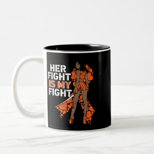 Her Fight Is My Fight Leukemia Melanin Warrior Awa Two_Tone Coffee Mug