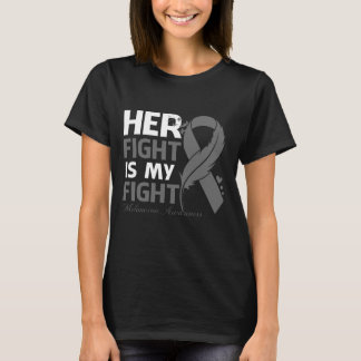 Her Fight Is My Fight MELANOMA AWARENESS Feather T-Shirt