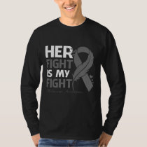 Her Fight Is My Fight MELANOMA AWARENESS Feather T-Shirt
