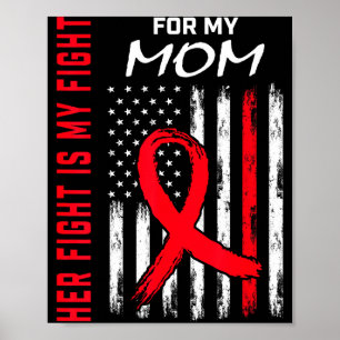 Her Fight Is My Fight Mom Heart Disease Awareness  Poster