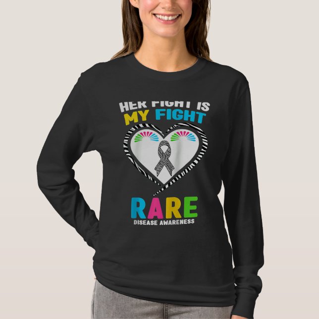 Her Fight is My Fight Rare Disease Awareness Ragla T-Shirt (Front)