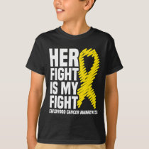 Her Fight Is My Fight Ribbon Childhood Cancer Awar T-Shirt