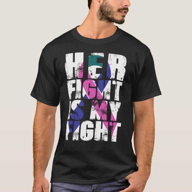 Her Fight Is My Fight Thyroid Cancer Awareness T-Shirt (Front)
