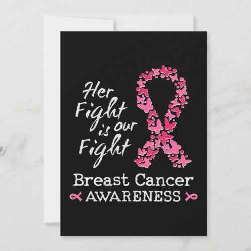 Her fight is our fight Breast Cancer Awareness Invitation