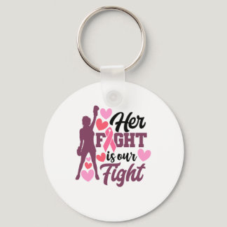 Her Fight Is Our Fight Breast Cancer Awareness Keychain