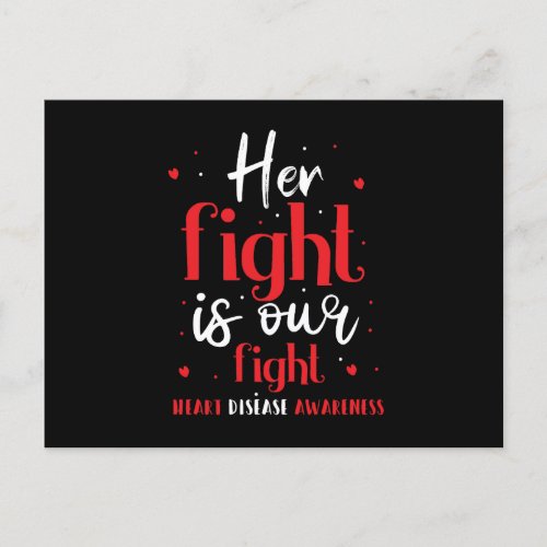 Her Fight Is Our Fight Heart Disease Awareness Postcard