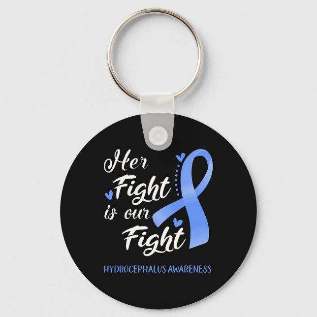Her Fight Is Our Fight Hydrocephalus Awareness  Keychain (Front)