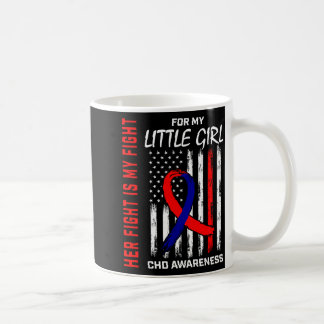 Her Fight Little Girl Chd Awareness American Flag Coffee Mug