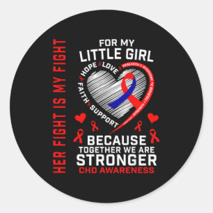 Her Fight Little Girl Chd Awareness Heart Disease Classic Round Sticker